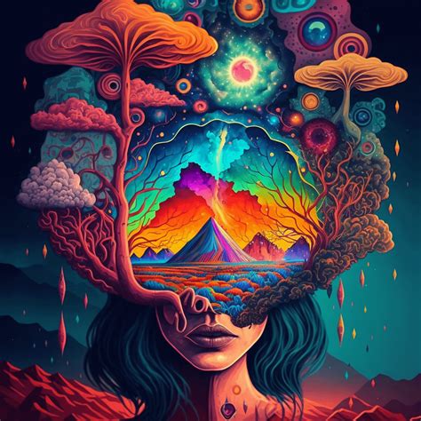 I created a Unique psychedelic art full of hallucinations inspired by ...