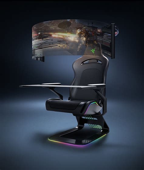 Razer's Gaming Chair Concept Has a Flexible Surround Screen That Unfolds Out of the Backrest ...