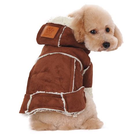 Suede Fabric Cool Pet Cloth Dog Clothes Winter Warm Hoodies clothing ...