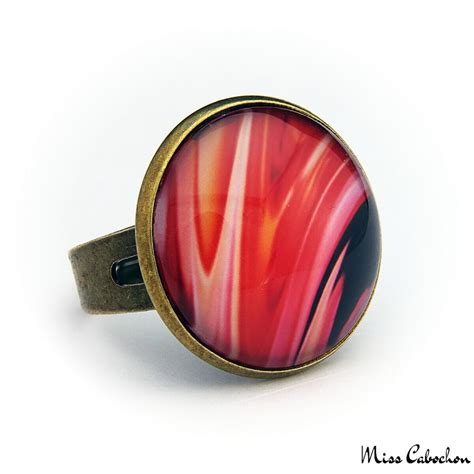 "Jupiter" ring - Modern spirit jewelry - Handmade with love in France - Orange, yellow and black