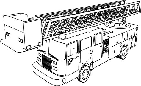 Fire Truck Coloring Page For Free Use | Educative Printable