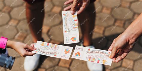 Premium Photo | Amusement park tickets for a family