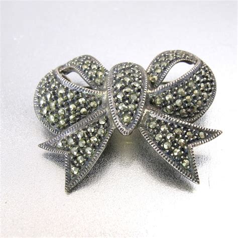 Marcasite Bow Brooch - Etsy