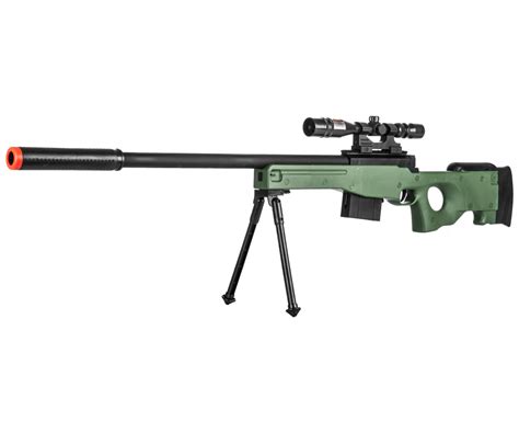 UKARMS L96 Bolt Action Airsoft Sniper Rifle w/ Scope, Bipod & Laser - OD Green | Airsoftnmore.com