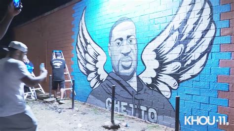 Raw Video: Mural of George Floyd painted in Houston's Third Ward | khou.com