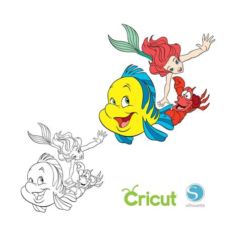 2 Flounder, Sebastian and Ariel SVG Bundle SVG for Cricut and ...