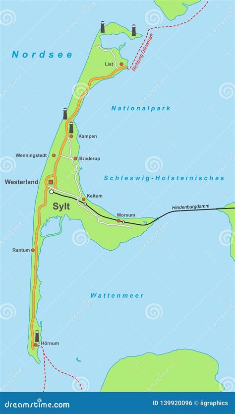 Sylt Island Map Vector Illustration | CartoonDealer.com #107175162