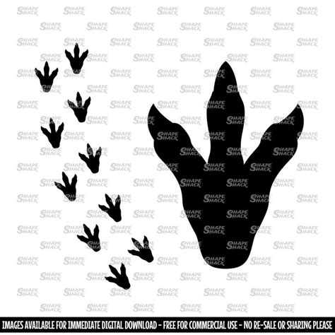 T-rex Footprint Dinosaur Footprint Trail Clipart Symbol Silhouette Outline Line Drawing Png Jpg ...