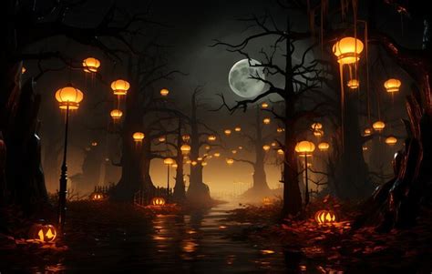 Premium Photo | Halloween night forest