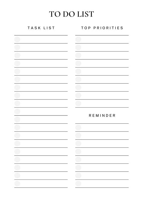 Printable To Do Lists