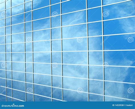 Picture of a Glass Building Stock Illustration - Illustration of clouds ...