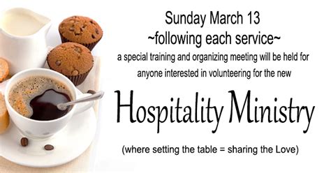 Volunteer for the Hospitality Ministry