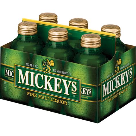 Mickeys Fine Malt Liquor Ale Beer, 6 Pack, 12 fl. oz. Bottles, 5.6% ABV | Malt Beverages ...