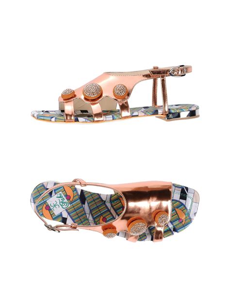 Fabi Sandals in Gold (Copper) | Lyst