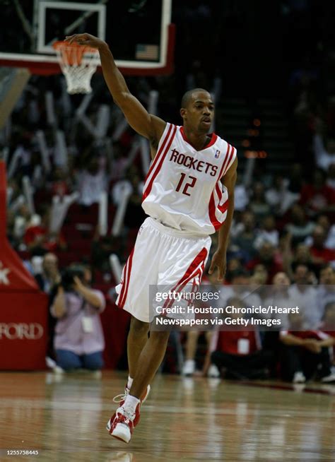 The Houston Rockets Rafer Alston reacts after making a three-point ...