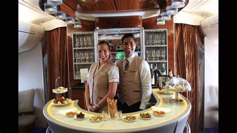 Emirates Airlines Airbus A380, Bar at the Upper Deck - YouTube