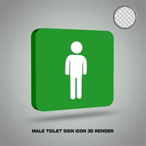 Premium PSD | 3d render toilet sign icon male psd