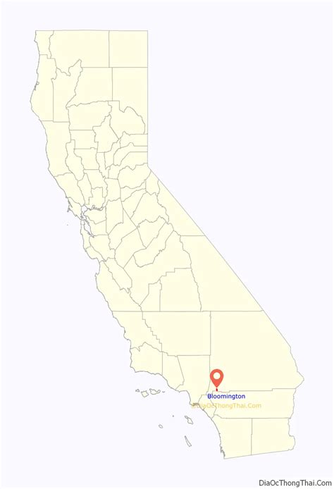 Map of Bloomington CDP, California - Thong Thai Real