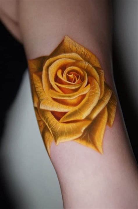 Más de 60 tatuajes de rosas amarillas y su significado - Tatuajes 360