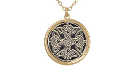 Mystical Gold Celtic Shield Knot Necklace | Zazzle