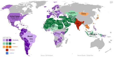 Religiöse Weltkarte 2000 | World history map, World religions, World ...