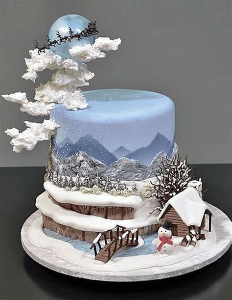 Winter Cake Design Images (Winter Birthday Cake Ideas) | Winter cake, Christmas cake designs ...