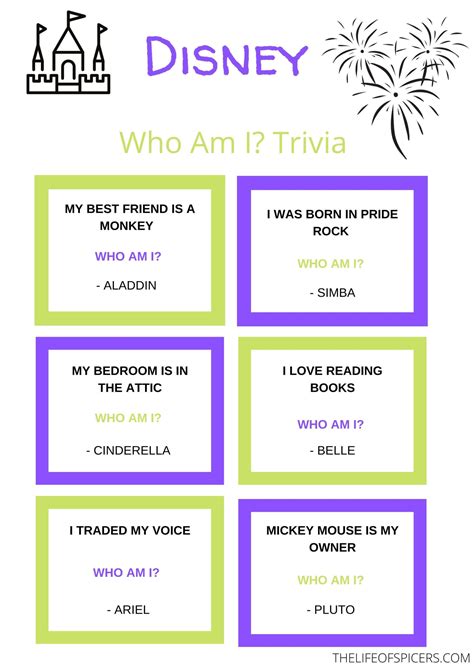 Disney Who Am I Quiz - FREE PRINTABLE | Disney quiz, Disney quiz ...