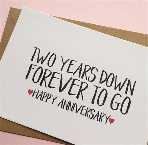 Two years down forever to go, 2nd Anniversary Card | Wedding ...