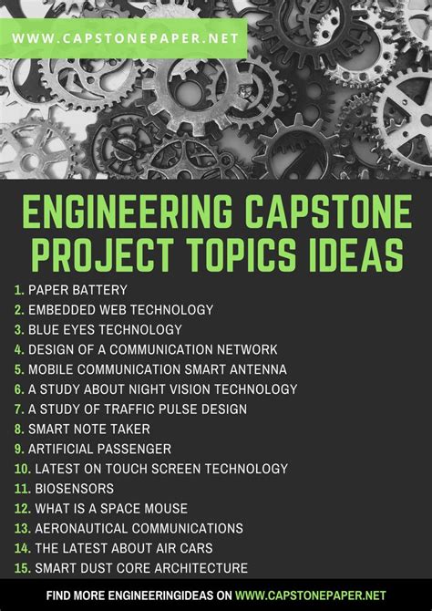 Interesting Engineering Capstone Project Topics Ideas! ⚙️ Find more ...