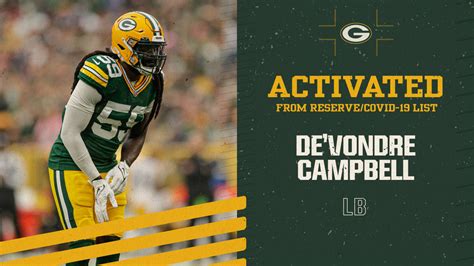 Packers activate LB De'Vondre Campbell from reserve/COVID-19 list