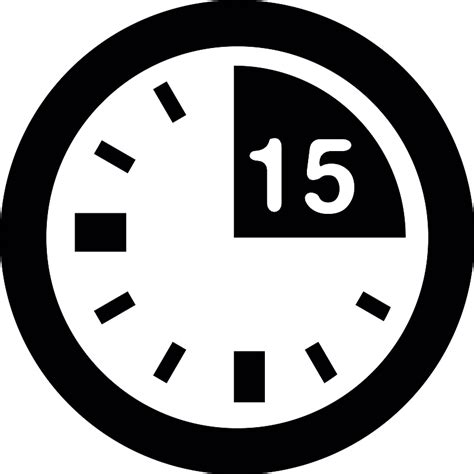 15 Minute Mark On Clock Vector SVG Icon - SVG Repo