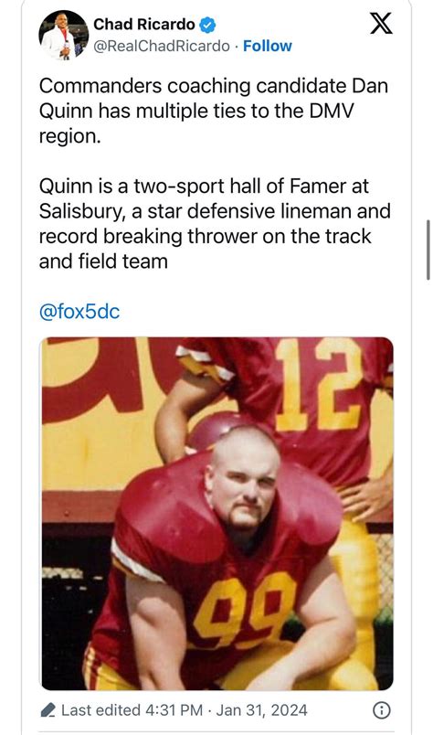 Commanders coach Dan Quinn was a bouncer in college : r/Commanders