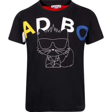 Karl Lagerfeld Bad Boy Logo T-Shirt in Black — BAMBINIFASHION.COM