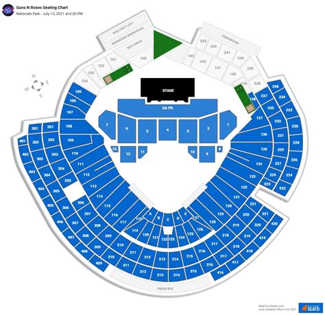 Nationals Park Seating Charts for Concerts - RateYourSeats.com