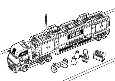 Car Transporter Lego Police Truck Coloring Pages : Best Place to Color | Truck coloring pages ...