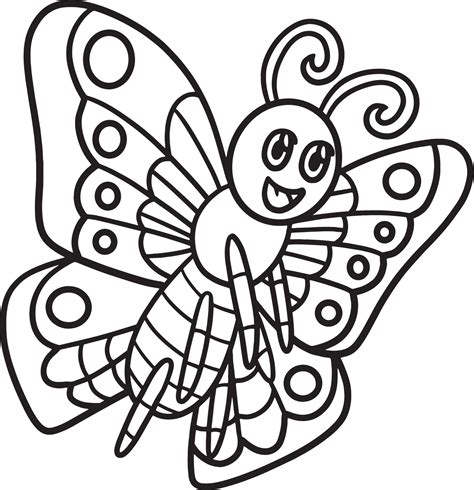 Butterfly Animal Isolated Coloring Page for Kids 10993696 Vector Art at ...