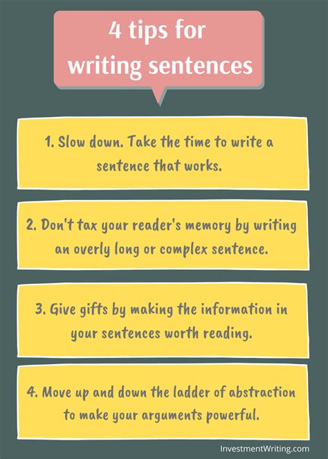 4 great tips for writing sentences - Susan Weiner Investment Writing