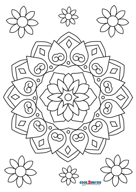 Dibujos de Flores Mandalas Para Colorear - Páginas Para Imprimir Gratis