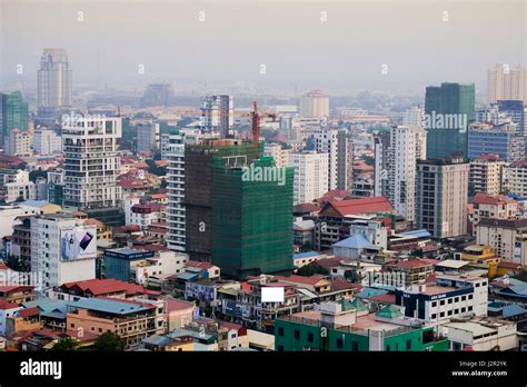 Phnom Penh city centre and skyline - Cambodia's capital city Stock ...