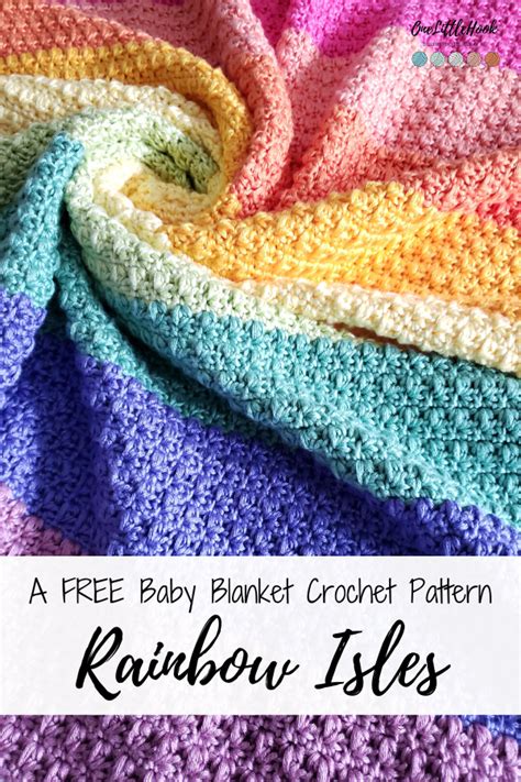 Crochet Rainbow Baby Blanket FREE Pattern • One Little Hook