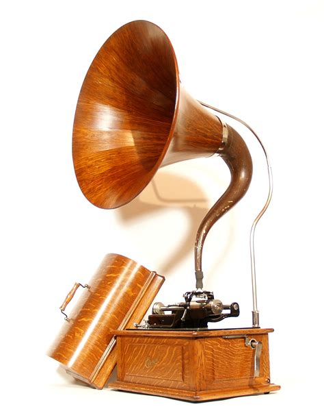 1912 Edison Triumph E Phonograph With Original Wood Cygnet Horn * 2 & 4 Minute - TechnoGallerie