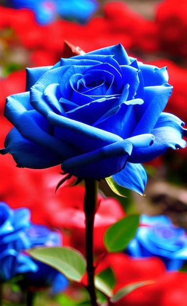 Premium AI Image | Blue roses in the garden