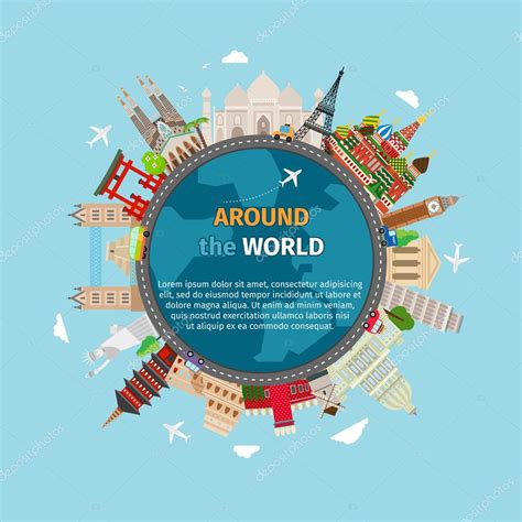 Travel around the world postcard — Stock Vector © MSSA #78594768