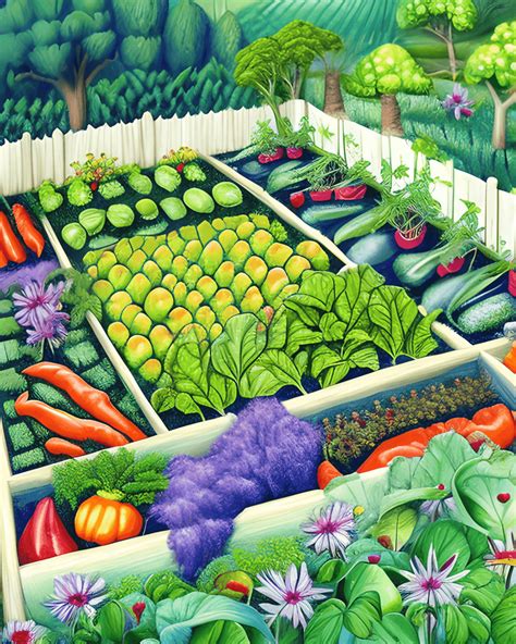 Vegetable Garden Magical Illustration · Creative Fabrica