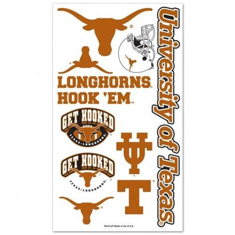 Texas Longhorns Easy To Use Tattoos | Longhorn, Texas longhorns ...