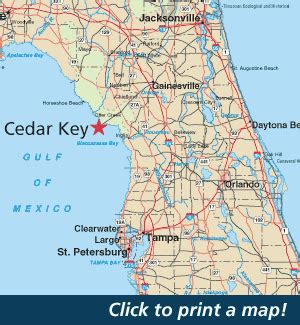 Where is Cedar Key Florida? Map of Cedar Key Florida