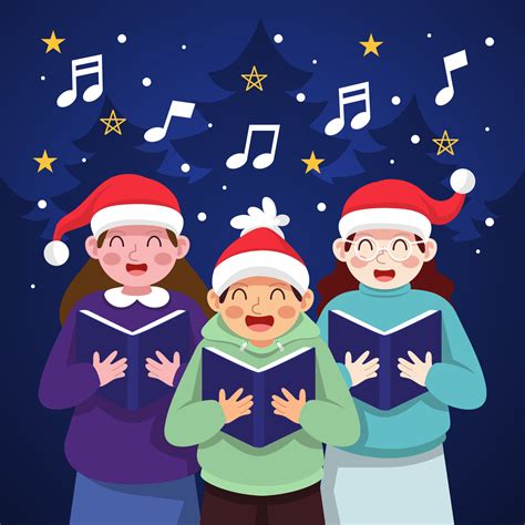 Choir Sing Christmas Carol 3966654 Vector Art at Vecteezy