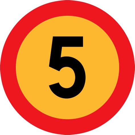 Five Road Sign - Math Pictures, Images & Clip Art