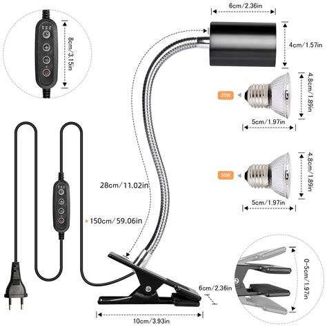Reptile Heat Lamp Multifunctional UVB Reptile Light with Cycle Timer CV | eBay