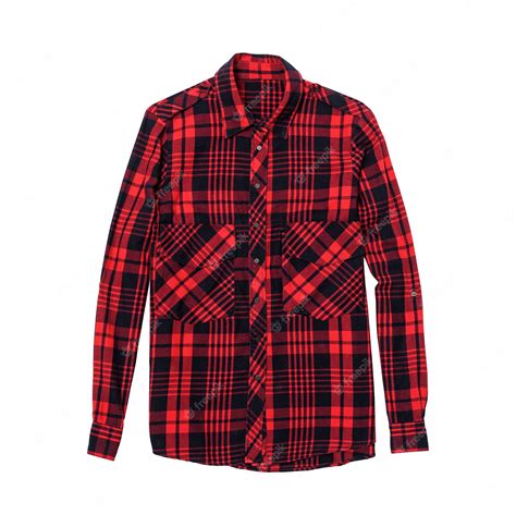 Premium Photo | Red and black checkered shirt on white surface